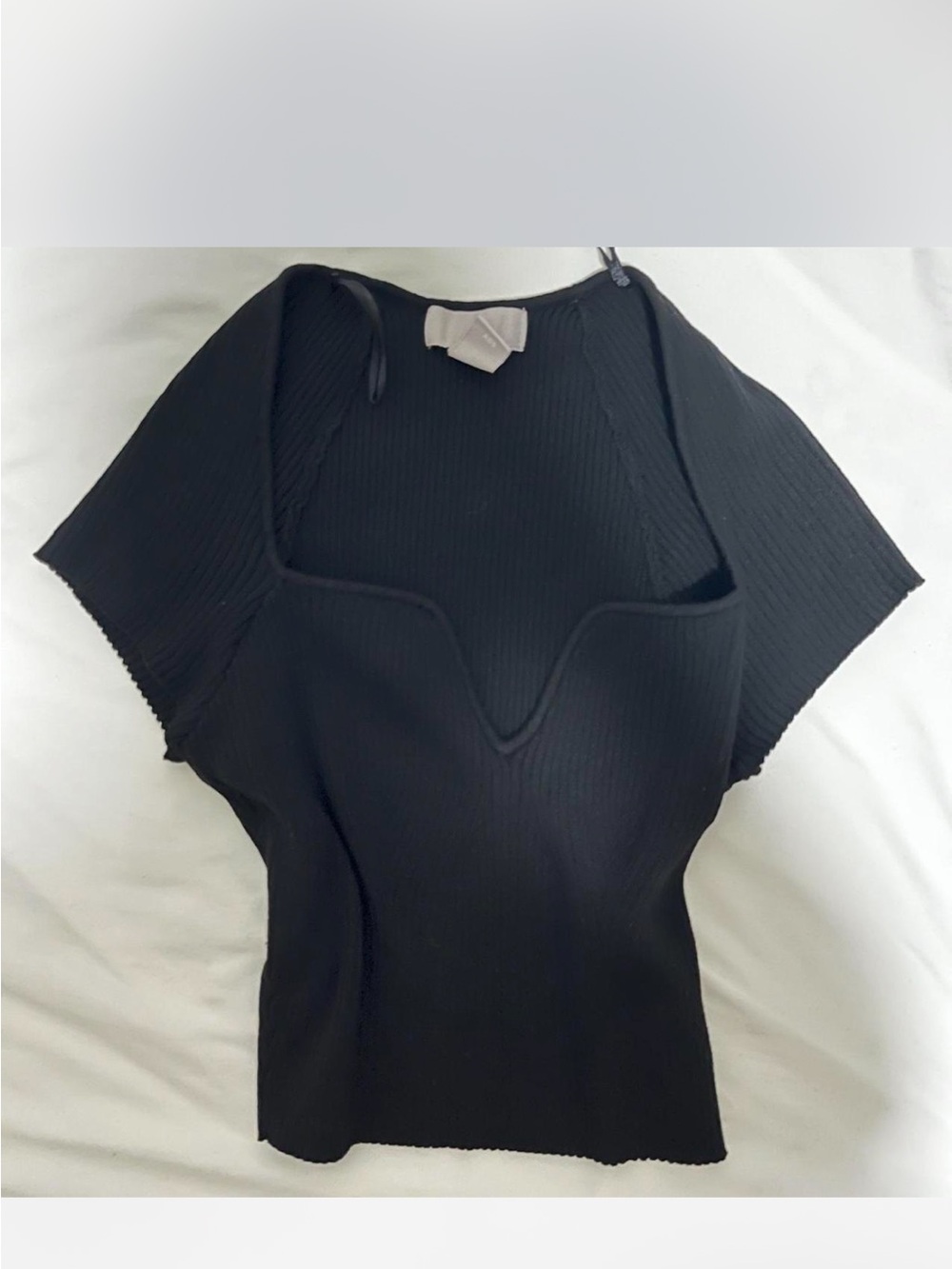 H&M Black Ribbed Scoop-Style Tank Top